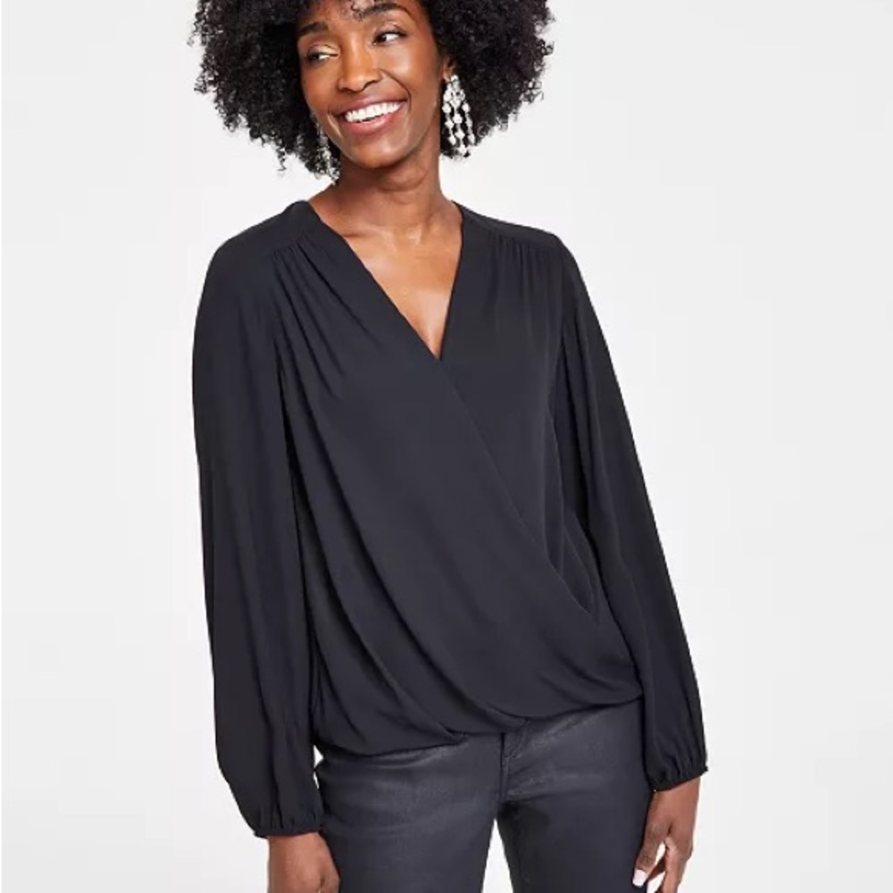 New with tags INC elegant deep black blouse